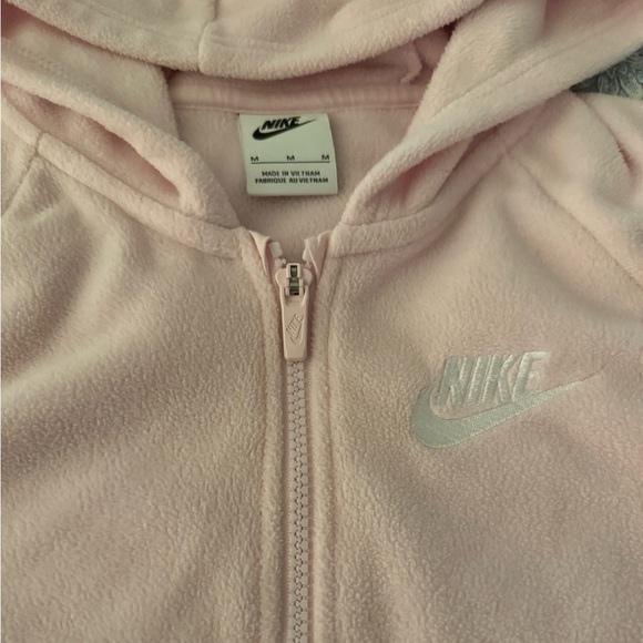Nike Girls Pink High-Low Hem Pullover Hooded Sweatshirt: Medium (8) - Picture 4 of 5